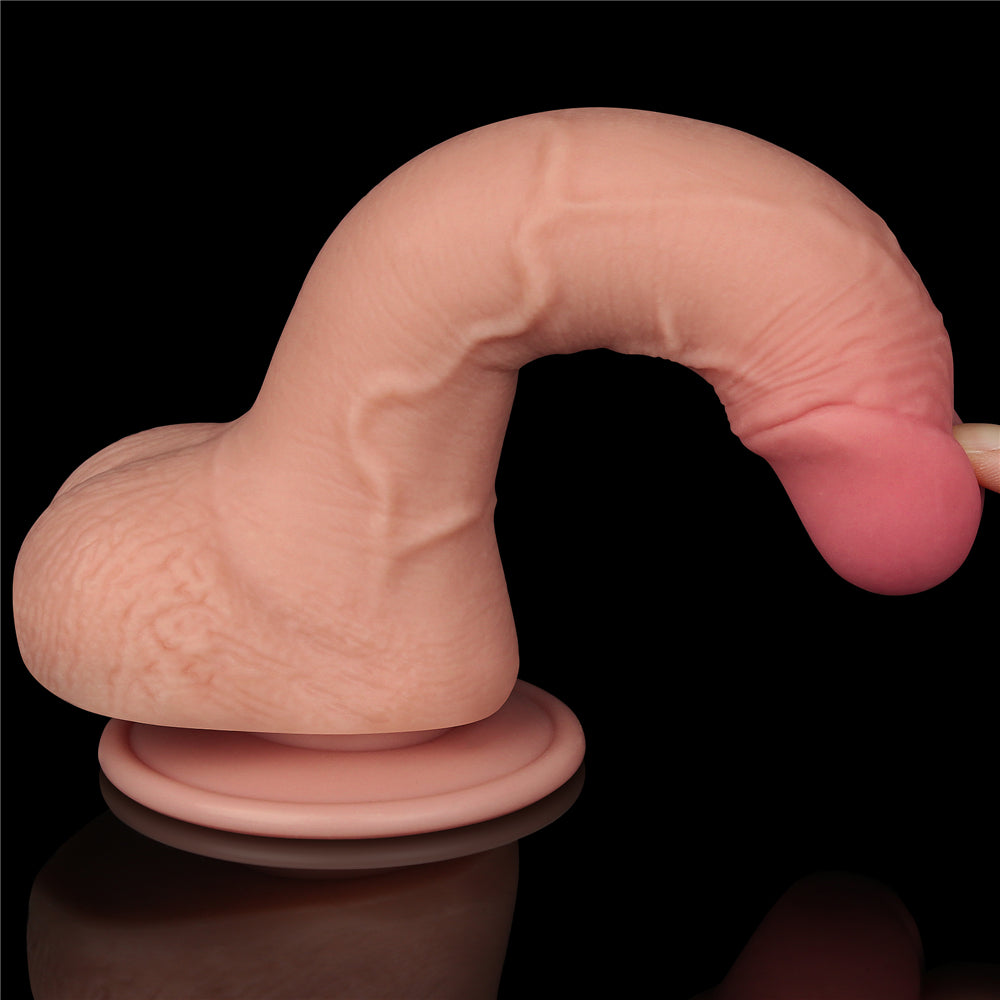 Sliding Skin Dual Layer Dong - Flesh (7.5'') with Flexible Skin - Naughty by Nature Adult Store