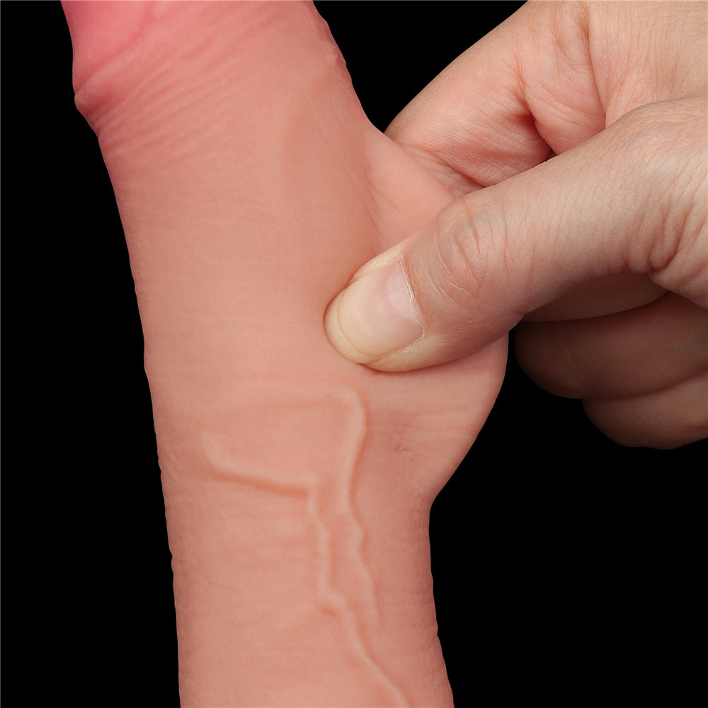 Sliding Skin Dual Layer Dong - Flesh (7.5'') with Flexible Skin - Naughty by Nature Adult Store