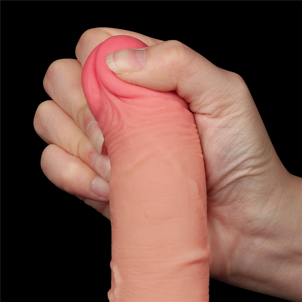 Sliding Skin Dual Layer Dong - Flesh (7.5'') with Flexible Skin - Naughty by Nature Adult Store