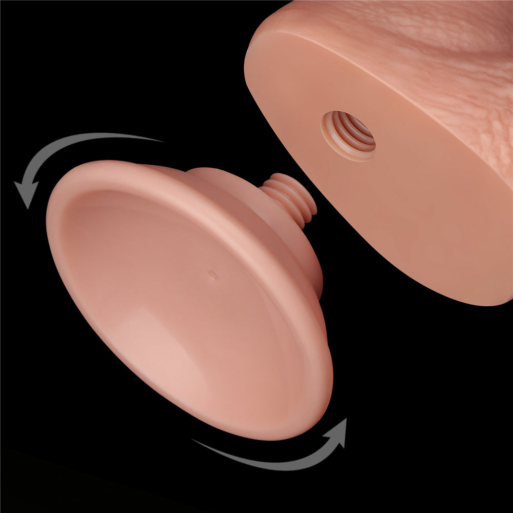 Sliding Skin Dual Layer Dong - Flesh (7.5'') with Flexible Skin - Naughty by Nature Adult Store