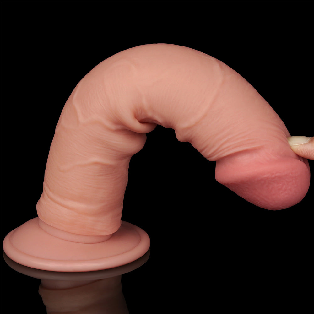 Sliding Skin Dual Layer Dong - Flesh (8'') with Flexible Skin - Naughty by Nature Adult Store