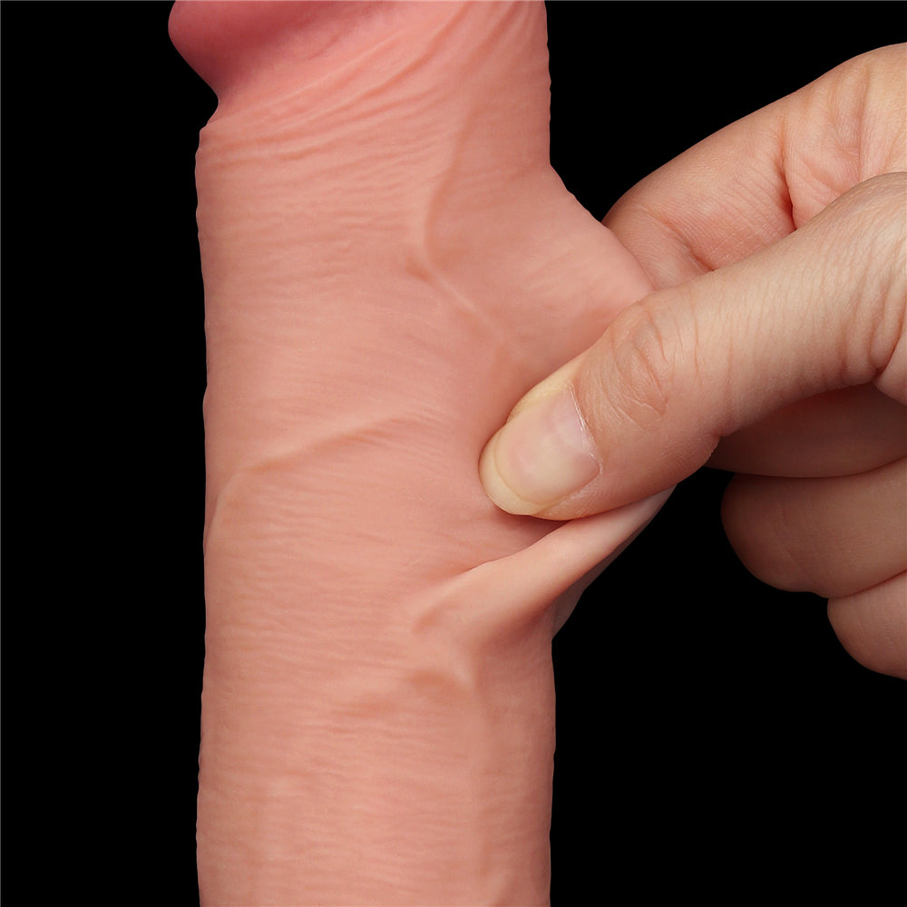 Sliding Skin Dual Layer Dong - Flesh (8'') with Flexible Skin - Naughty by Nature Adult Store