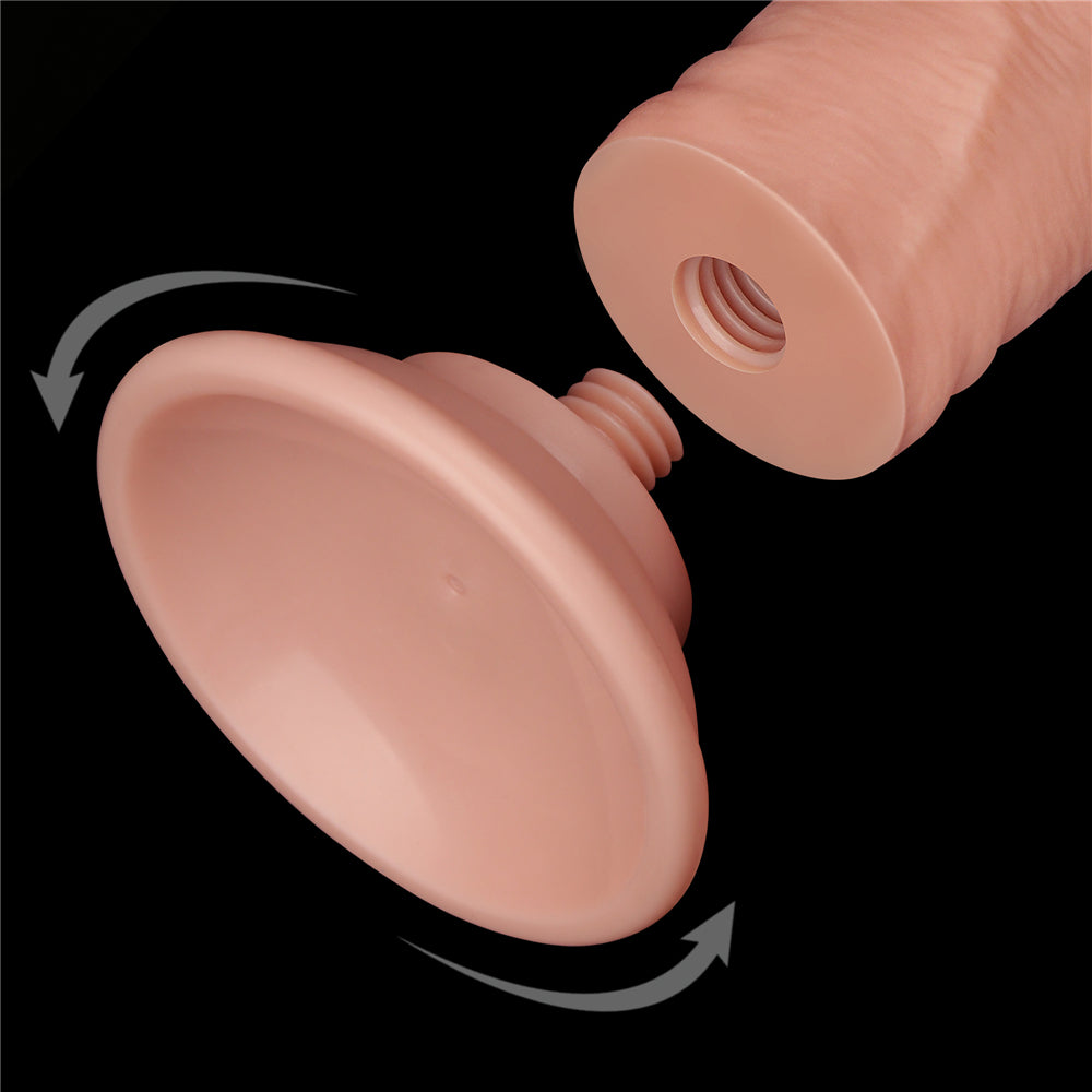 Sliding Skin Dual Layer Dong - Flesh (8'') with Flexible Skin - Naughty by Nature Adult Store