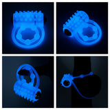Lumino Play Vibrating Penis & Balls Ring - Glow in the Dark