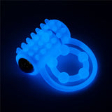 Lumino Play Vibrating Penis & Balls Ring - Glow in the Dark