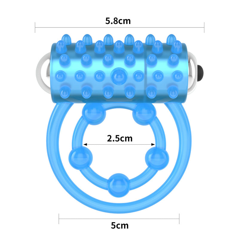 Lumino Play Vibrating Penis & Balls Ring - Glow in the Dark