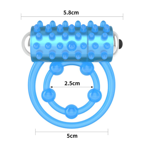Lumino Play Vibrating Penis & Balls Ring - Glow in the Dark