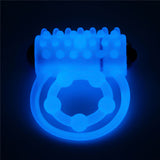 Lumino Play Vibrating Penis & Balls Ring - Glow in the Dark