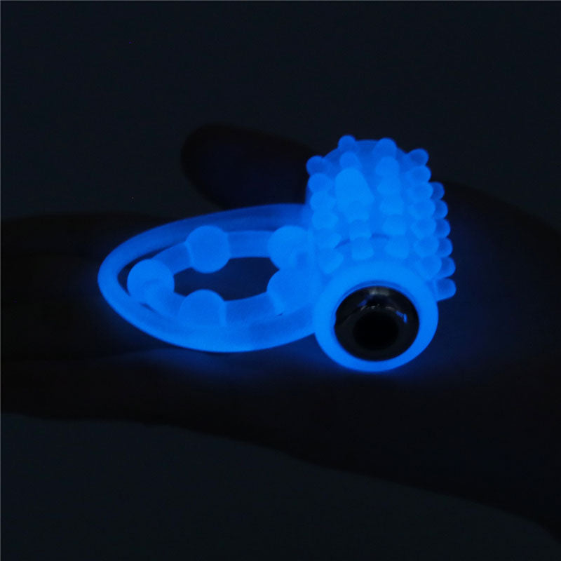 Lumino Play Vibrating Penis & Balls Ring - Glow in the Dark