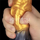 Aerosx 7.5 Inch Dual Density Inflatable Dildo - Gold/Blue 24 cm