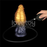 Aerosx 7.5 Inch Dual Density Inflatable Dildo - Gold/Blue 24 cm