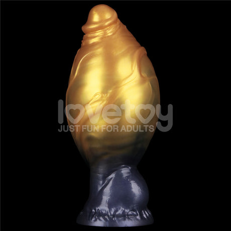 Aerosx 7.5 Inch Dual Density Inflatable Dildo - Gold/Blue 24 cm