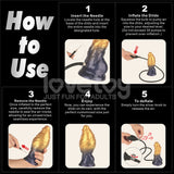 Aerosx 7.5 Inch Dual Density Inflatable Dildo - Gold/Blue 24 cm