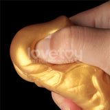 Aerosx 7.5 Inch Dual Density Inflatable Dildo - Gold/Blue 24 cm