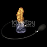 Aerosx 7.5 Inch Dual Density Inflatable Dildo - Gold/Blue 24 cm