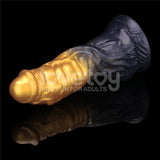 Aerosx 7.5 Inch Dual Density Inflatable Dildo - Gold/Blue 24 cm