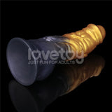 Aerosx 7.5 Inch Dual Density Inflatable Dildo - Gold/Blue 24 cm