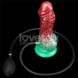 Aerosx 8 Inch Dual Density Inflatable Dildo - Red/Green 28 cm
