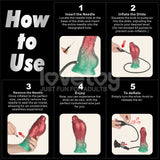 Aerosx 8 Inch Dual Density Inflatable Dildo - Red/Green 28 cm