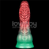 Aerosx 8 Inch Dual Density Inflatable Dildo - Red/Green 28 cm