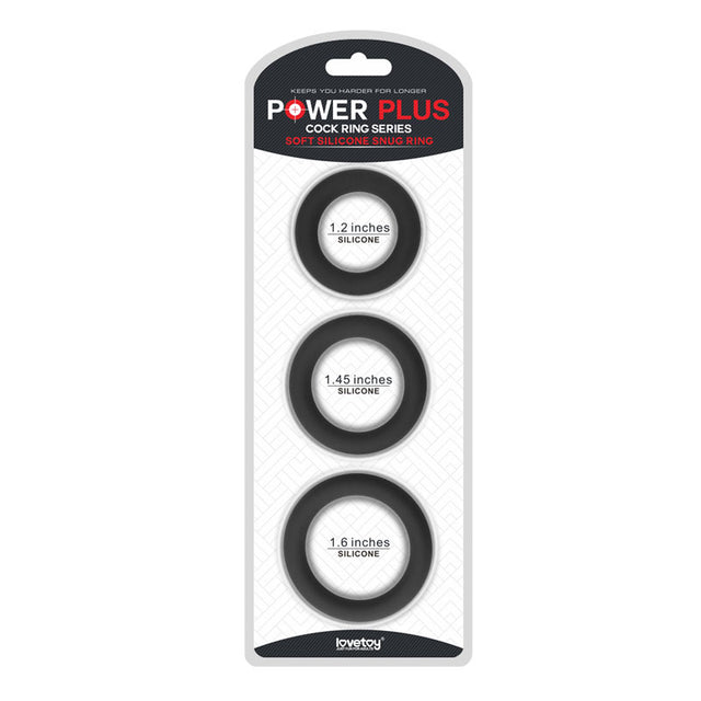 Power Plus Soft Silicone Snug Ring  - Set of 3 Sizes - Naughty by Nature Adult Store
