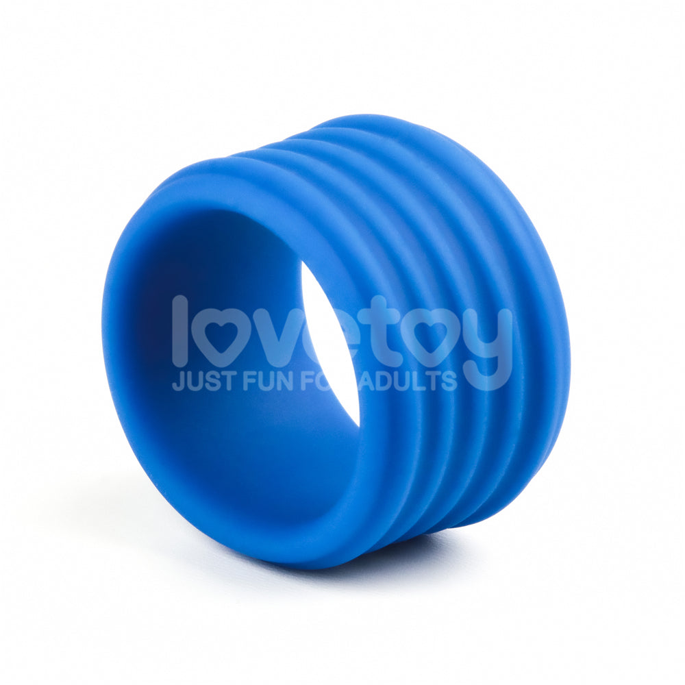 Pinnacle Pro Deep Rib Grip - Blue Cock Ring - Naughty by Nature Adult Store