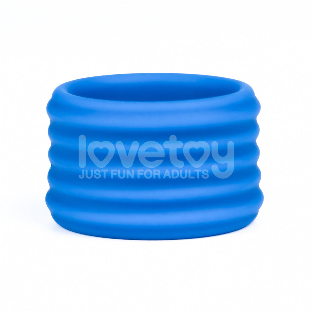 Pinnacle Pro Deep Rib Grip - Blue Cock Ring - Naughty by Nature Adult Store