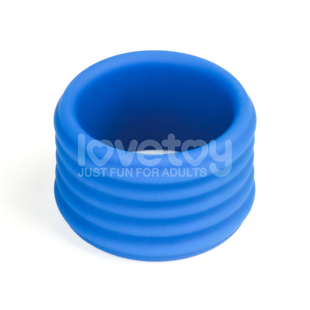 Pinnacle Pro Deep Rib Grip - Blue Cock Ring - Naughty by Nature Adult Store