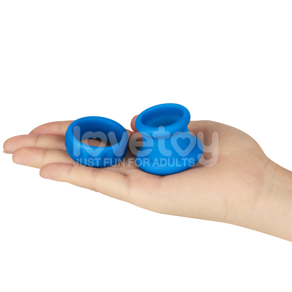 Pinnacle Pro Twin Flex - Blue Cock & Balls Rings - Naughty by Nature Adult Store