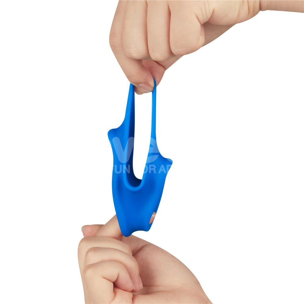 Pinnacle Pro Trio Grip Enhancer - Blue Cock & Balls Ring - Naughty by Nature Adult Store
