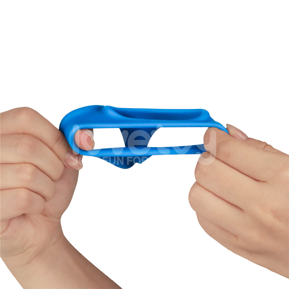 Pinnacle Pro Trio Grip Enhancer - Blue Cock & Balls Ring - Naughty by Nature Adult Store