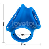 Pinnacle Pro Trio Grip Enhancer - Blue Cock & Balls Ring - Naughty by Nature Adult Store