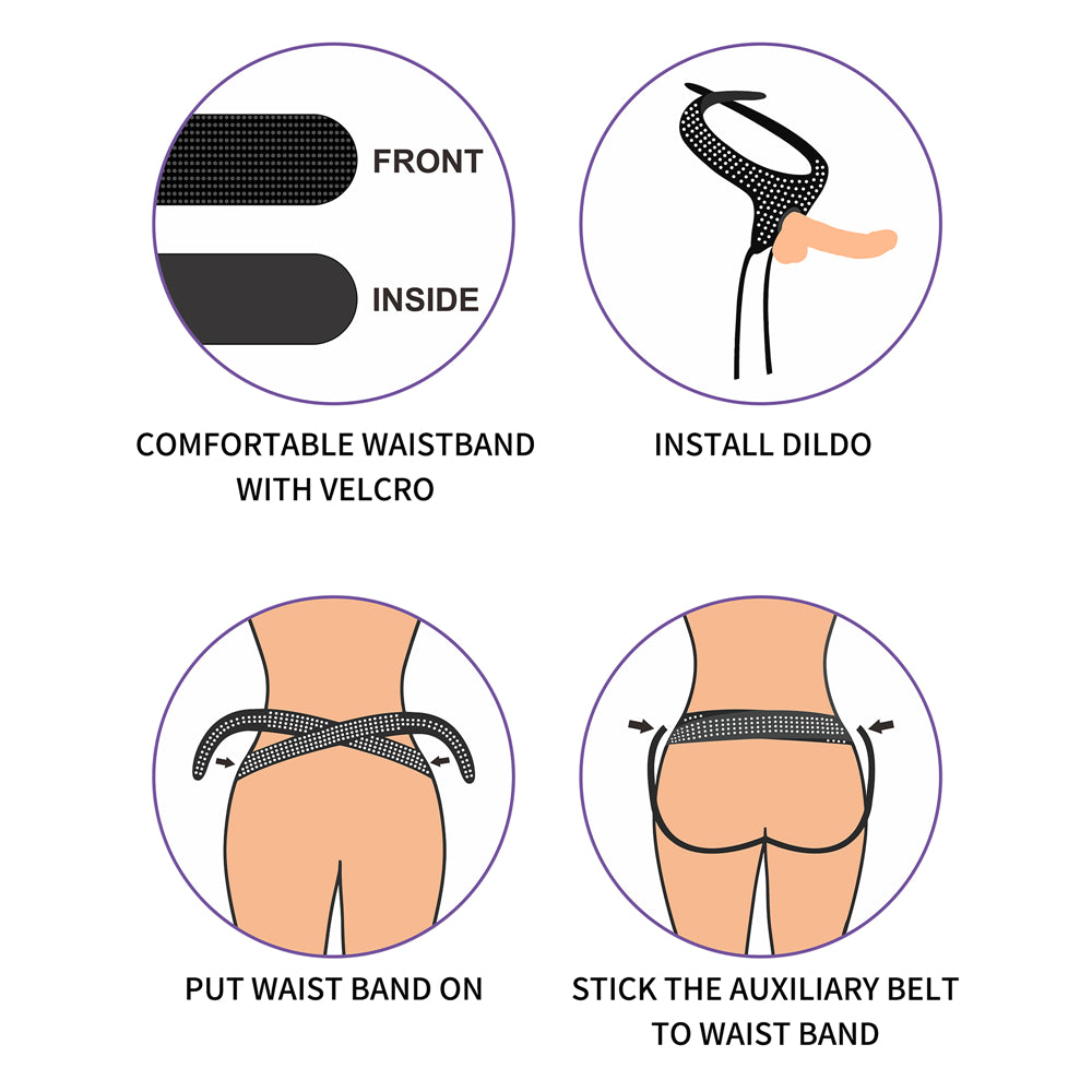 Ingen Easy Strap-On Harness - Black Adjustable (No Probe Included) - Naughty by Nature Adult Store