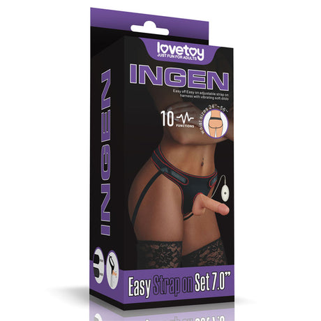 Ingen Vibrating Easy Strap-On Set - Flesh (7'') - Naughty by Nature Adult Store