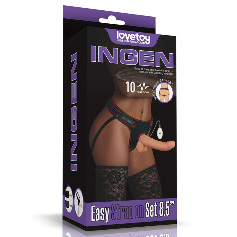 Ingen Vibrating Easy Strap-On Set - Flesh (8.5'') - Naughty by Nature Adult Store
