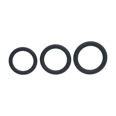 Levelz Classic Silicone Cock Ring Set L XL XXL Black