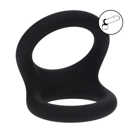 Levelz Silicone Cock Ring Double O Large Black For Men