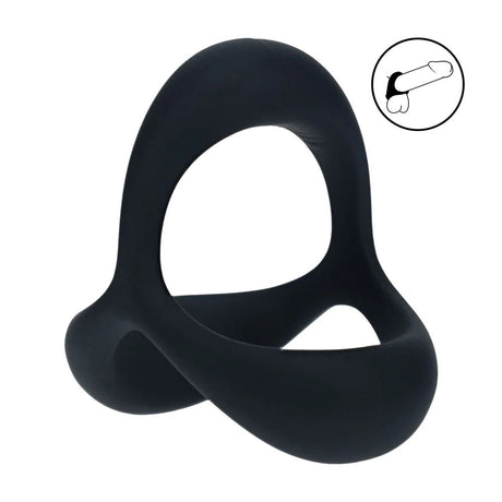Levelz Tri O Ergo Silicone Cock Ring Black
