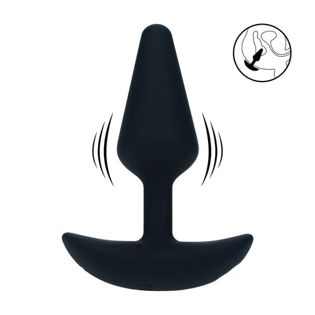 Levelz Vibrating Silicone Anal Plug Small Black Butt Plug