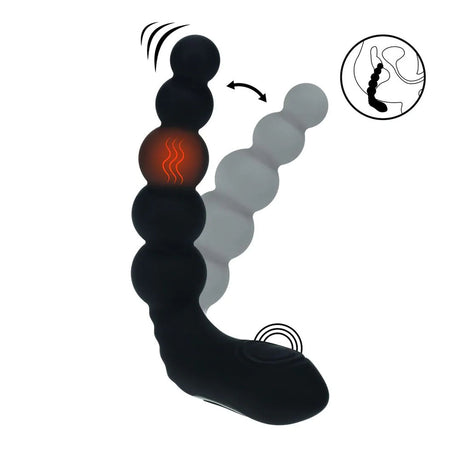 LEVELZ Beaded Prostate Massager Heating And Vibrating Black