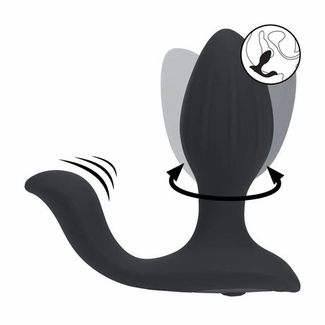 LEVELZ Vibrating Rotating Anal Plug Black 10.7cm