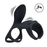 Levelz Vibrating Cock Ring With Shaft Loop Black