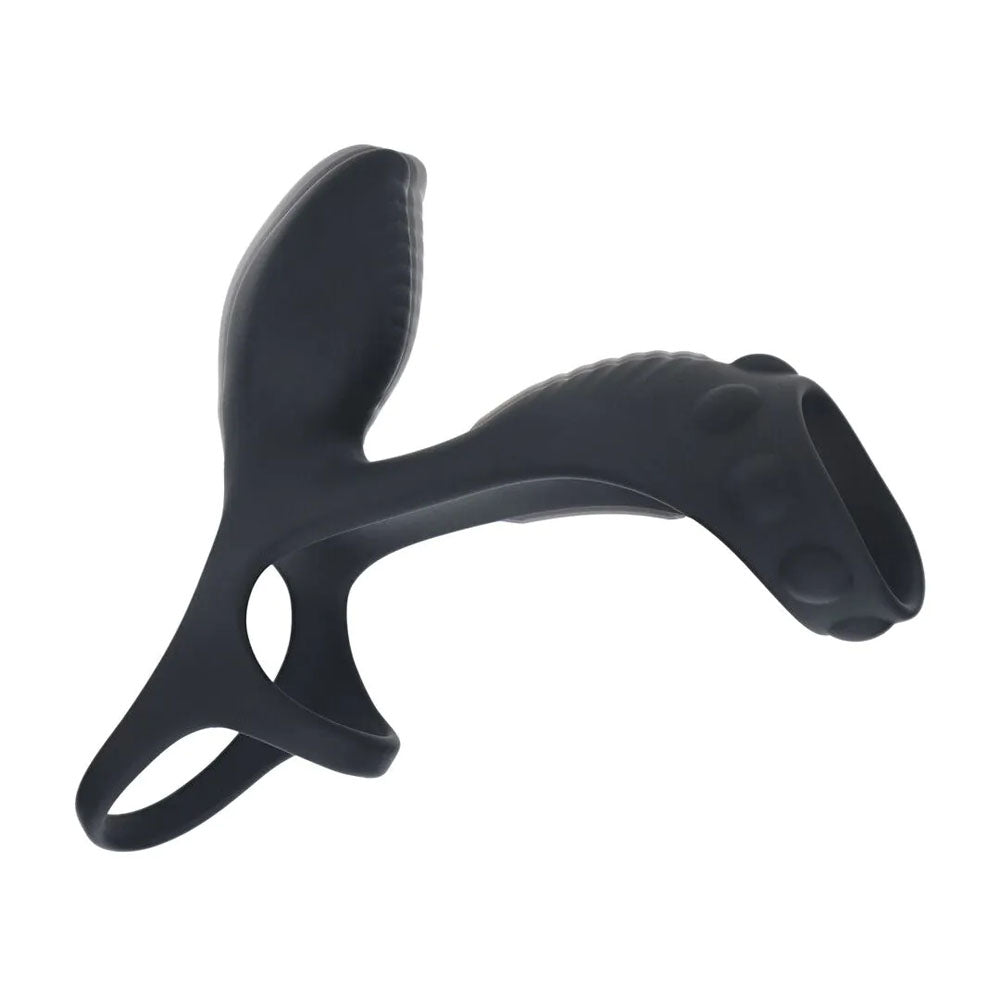 Levelz Vibrating Cock Ring With Shaft Loop Black