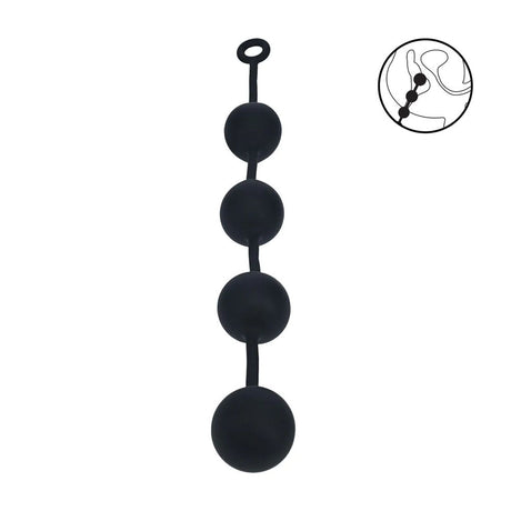 Levelz XXL Round Anal Balls 60mm Black 52.5 Cm Anal Beads