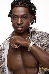 Irontech James 176cm Silicone Sex Doll Black Skin Brown Eyes M8