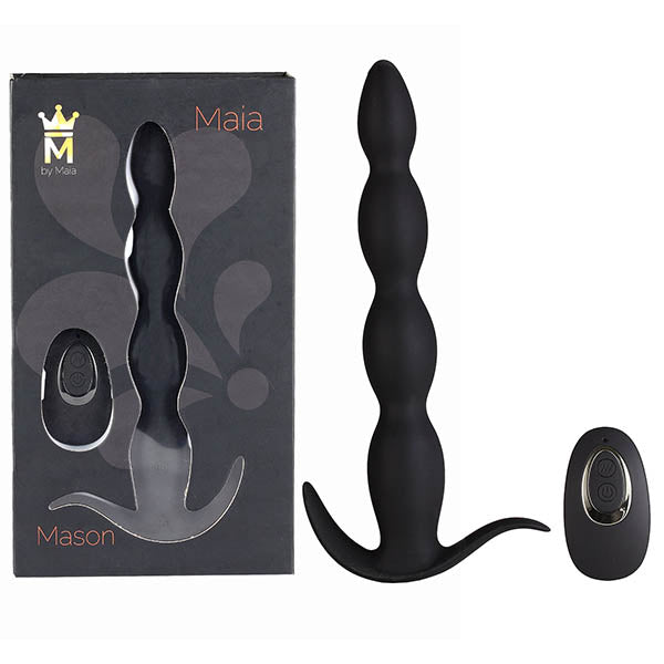 Maia Mason - Black 23.6 cm USB Rechargeable Anal Beads with Wireless Remote - Naughty by Nature Adult Store