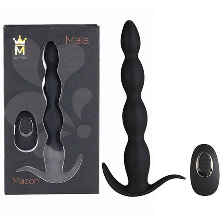 Maia Mason - Black 23.6 cm USB Rechargeable Anal Beads with Wireless Remote - Naughty by Nature Adult Store