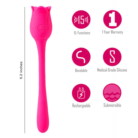 Maia MEADOW - Pink Rechargeable Flower Stimulator - Naughty by Nature Adult Store