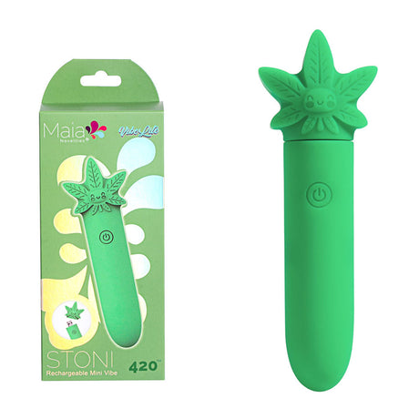 Maia STONI - 420 Green 11.1 cm USB Rechargeable Bullet - Naughty by Nature Adult Store