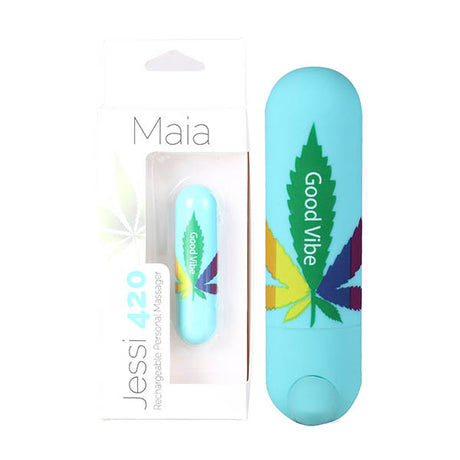 Maia Jessi 420 - Teal 7.6 cm USB Rechargeable Bullet - Naughty by Nature Adult Store